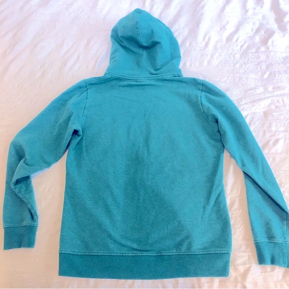 Patagonia Women’s Organic Cotton Full Zip Hooded Sweatshirt Sz Small Turquoise - Picture 7 of 13